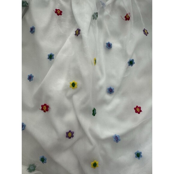 altar'd state Colorful Floral Babydoll Dress Sheer Puff Sleeve Spring Easter M - Picture 10 of 11